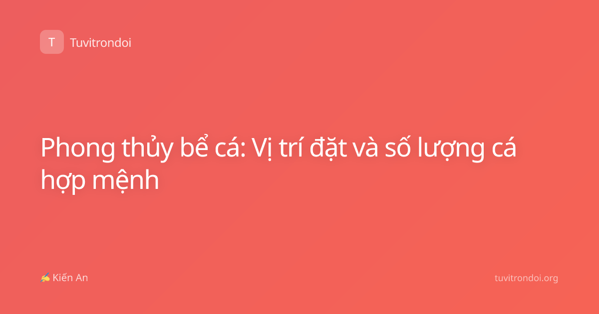 Phong thủy bể cá: Vị trí đặt và số lượng cá hợp mệnh